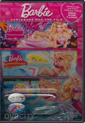 Barbie Samleboks Med Tre Film - Perleprinsessen / Havfrueeventyr 1 + 2 dvdcity.dk