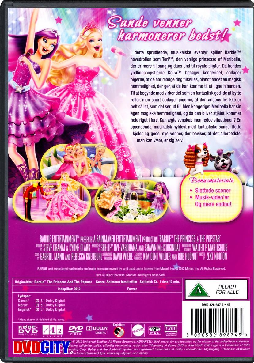 Invitere Tilslutte Rasende Barbie Prinsessen & Popstjernen (2012) - dvdcity.dk